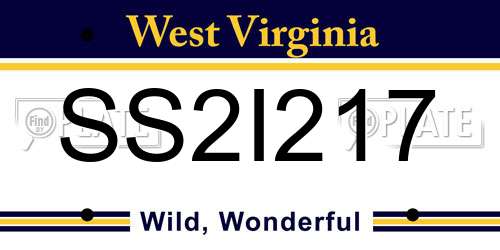 SS2I217 West Virginia License Plate