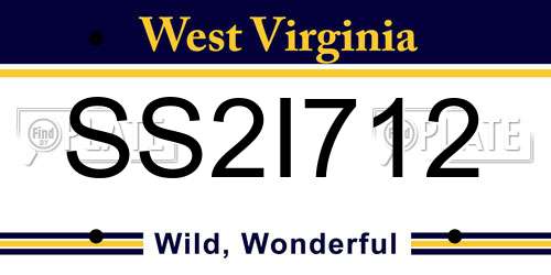 SS2I712 West Virginia License Plate