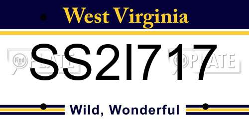 SS2I717 West Virginia License Plate