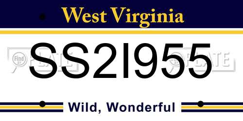SS2I955 West Virginia License Plate