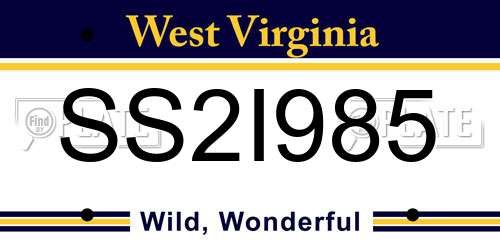 SS2I985 West Virginia License Plate