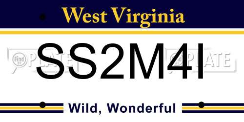 SS2M4I West Virginia License Plate