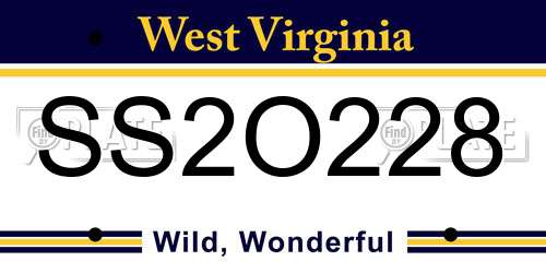 SS2O228 West Virginia License Plate