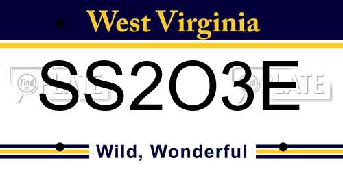 SS2O3E West Virginia License Plate