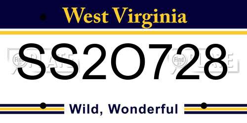 SS2O728 West Virginia License Plate
