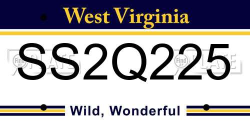 SS2Q225 West Virginia License Plate