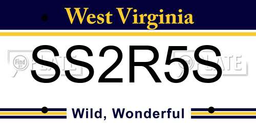 SS2R5S West Virginia License Plate