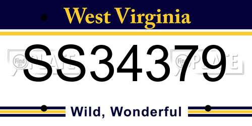 SS34379 West Virginia License Plate