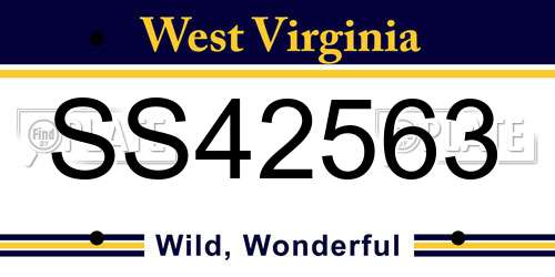 SS42563 West Virginia License Plate