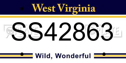 SS42863 West Virginia License Plate