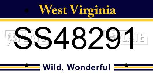 SS48291 West Virginia License Plate