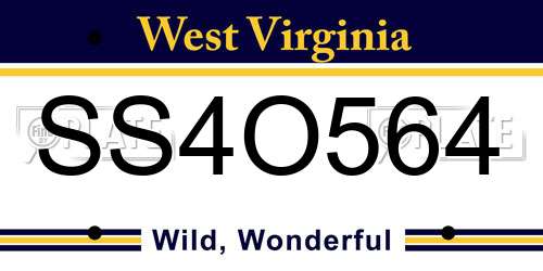 SS4O564 West Virginia License Plate