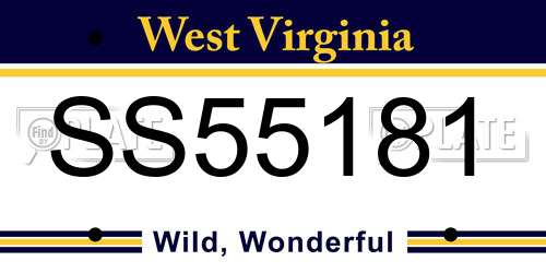 SS55181 West Virginia License Plate