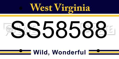 SS58588 West Virginia License Plate