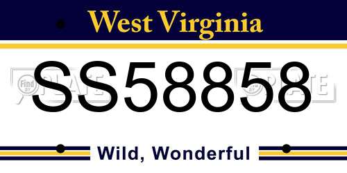 SS58858 West Virginia License Plate