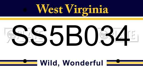 SS5B034 West Virginia License Plate