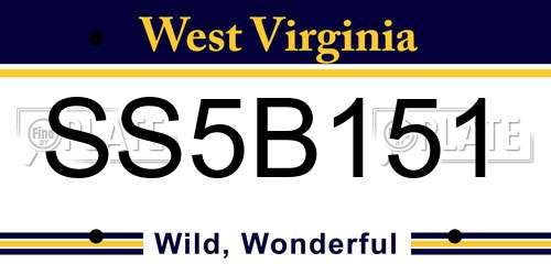 SS5B151 West Virginia License Plate