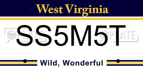 SS5M5T West Virginia License Plate