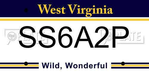 SS6A2P West Virginia License Plate