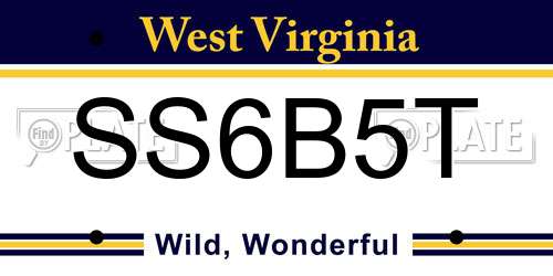 SS6B5T West Virginia License Plate
