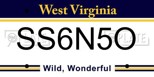 SS6N5O West Virginia License Plate
