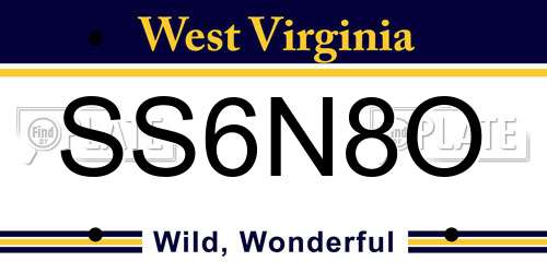 SS6N8O West Virginia License Plate