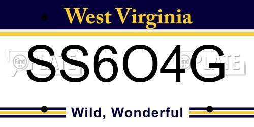 SS6O4G West Virginia License Plate