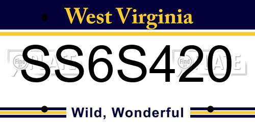 SS6S420 West Virginia License Plate