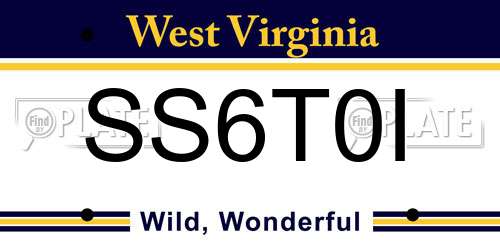 SS6T0I West Virginia License Plate
