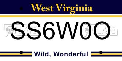SS6W0O West Virginia License Plate