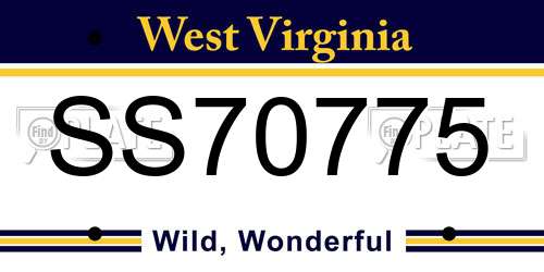 SS70775 West Virginia License Plate