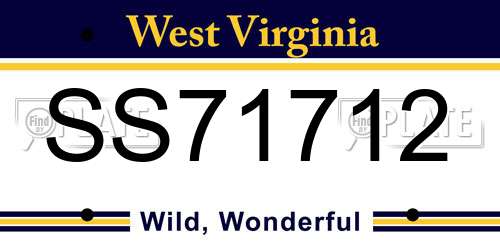 SS71712 West Virginia License Plate