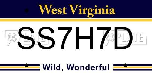 SS7H7D West Virginia License Plate