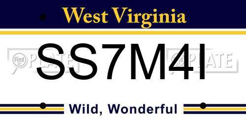 SS7M4I West Virginia License Plate