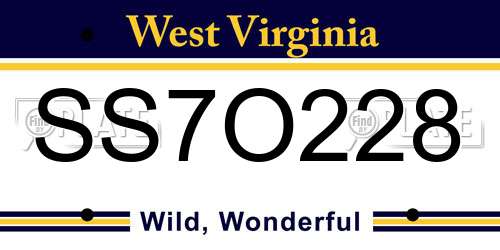 SS7O228 West Virginia License Plate