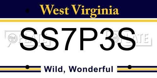 SS7P3S West Virginia License Plate