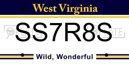 SS7R8S West Virginia License Plate