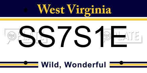 SS7S1E West Virginia License Plate