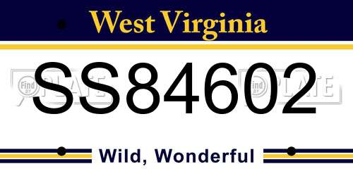 SS84602 West Virginia License Plate