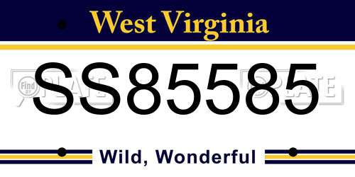 SS85585 West Virginia License Plate