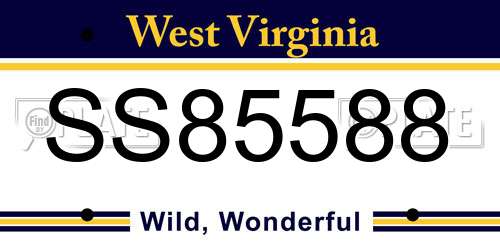 SS85588 West Virginia License Plate