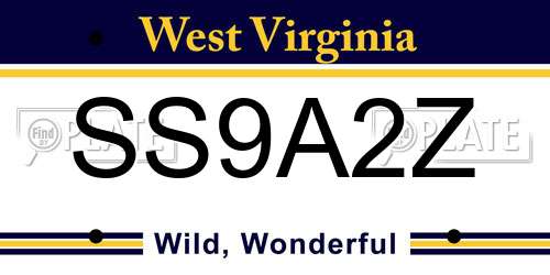 SS9A2Z West Virginia License Plate