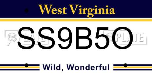 SS9B5O West Virginia License Plate