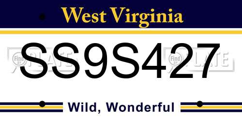 SS9S427 West Virginia License Plate