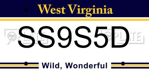 SS9S5D West Virginia License Plate