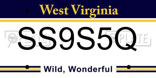 SS9S5Q West Virginia License Plate