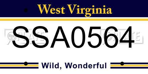 SSA0564 West Virginia License Plate