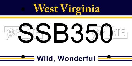 SSB350 West Virginia License Plate