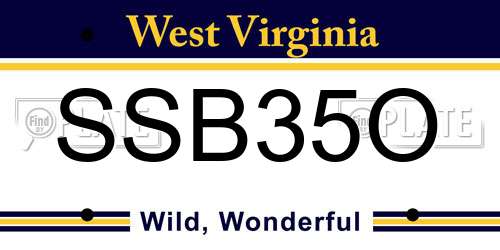 SSB35O West Virginia License Plate