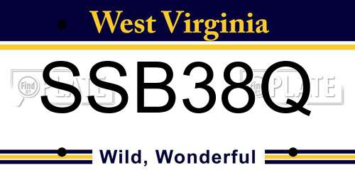 SSB38Q West Virginia License Plate
